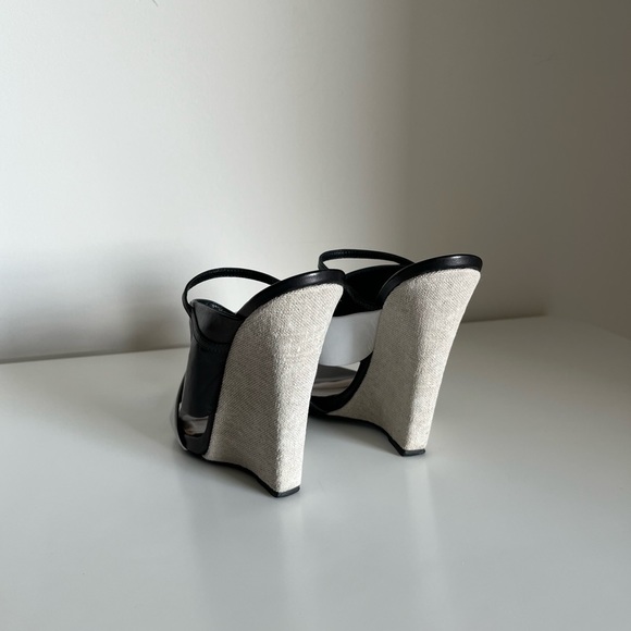 RARE Narciso Rodriguez Crossover Leather Slide Wedges - Picture 7 of 16